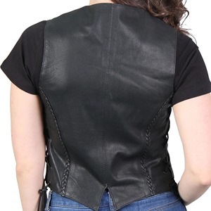 Chaleco de Cuero Genuino para Mujer de Buena Calidad con Cierre de Cremallera, Precio Razonable, Ropa Exterior, Chaleco de Cuero para Mujer - Product Image 6