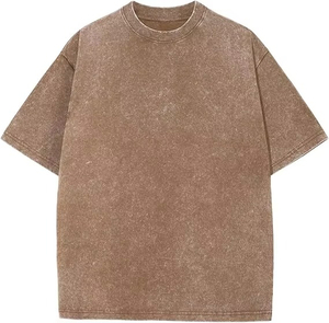 Camiseta Vintage de Verano para Hombre, 100% Algodón Peinado, Lavado Ácido, Cuello Redondo, Manga Corta, Fabricación OEM al por Mayor - Product Image 6