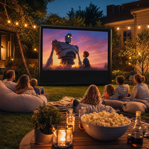 Pantalla de Proyección Portátil Grande con Marco de PVC Resistente para Cine en el Patio Trasero, Eventos Deportivos, Fiestas al Aire Libre, Impermeable - Product Image 2