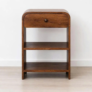 Wooden Durable Adjustable Nightstand <b>with</b> One Drawer Modern Design Bedroom Furniture <b>Storage</b> <b>Side</b> <b>Table</b> - Product Image 5