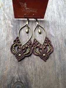Pendientes de Macramé Hechos a Mano con Piedras Preciosas Rosas, Pendientes Colgantes Boho, Joyería Étnica de Piedra Natural, Accesorios de Moda Florales - Product Image 5