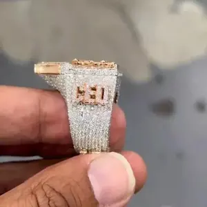 Bague de mariage personnalisée en argent sterling plaqué or avec moissanite véritable taille baguette 4 carats pour femme - Product Image 5