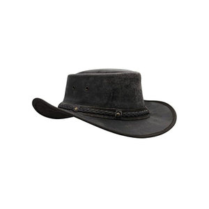 Premium Genuine Leather Cowboy <b>Hat</b> for Men and Women with Braided <b>Band</b> and Wide Brim - Product Image 1