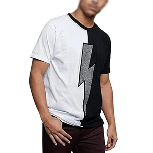 Camiseta de hombre 100% algodón, transpirable, de corte holgado, con pedrería, logotipo personalizado impreso, venta al por mayor. - Product Image 2
