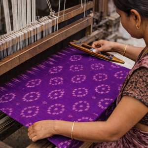 Authentic Indian Handwoven Traditional Ikat Fabric Cotton Eco Friendly Sustainable Durable <b>Machine</b> Washable Skin Textile - Product Image 3