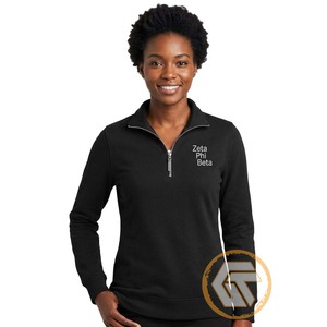 GREEK TREASURES เสื้อผ้าสตรี ZETA PHI BETA แบบสั่งทำพิเศษ สำหรับฤดูใบไม้ร่วง/ฤดูหนาว ผ้าฝ้ายฟลีซเนื้อนุ่ม ปักลายด้านหน้า  รักษ์โลก น้ำหนัก 500 กรัม - Product Image 1