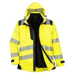 High Visibility Winter Workwear <b>Reflective</b> Safety <b>Jacket</b> ANSI Class 3 Pockets Waterproof Design Polyester for <b>Men</b> Outdoor Use - Product Image 2