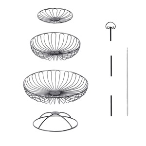 Round 3 Tier Multi Storage <b>Basket</b> <b>Stand</b> For Kitchen Fruit <b>Vegetable</b> Organizer And Home Storage Solution Handcrafted From India - Product Image 5