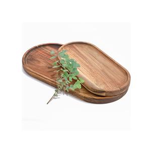 Bandeja de Servir de Madera de Mango para Cocina, de Una Sola Capa, para Almacenamiento de Alimentos, Reutilizable, Diseño Clásico, Forma Rectangular, Venta al Por Mayor - Product Image 4