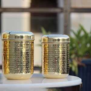 Couvercles de rangement pour bougies en métal doré de luxe, ensemble de décoration pour la maison, design portable, qualité supérieure, Pojan Vintage, laiton écologique - Product Image 4