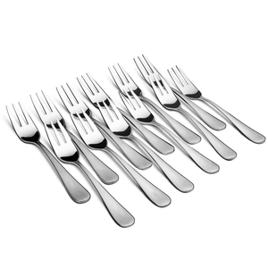 Ensemble de fourchettes à fruits en acier inoxydable de haute qualité, couleur argent, pour gâteaux et desserts, lavable au lave-vaisselle - Product Image 6