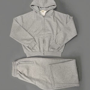 Ensemble de survêtement décontracté pour homme, taille personnalisée, avec col à capuche, motif uni, pour les sports d'hiver et la remise en forme - Product Image 1