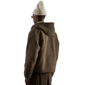 Chaqueta acolchada con capucha y cremallera para hombre, color marrón lavado, elegante y cálida, ideal para actividades al aire libre - Product Image 6