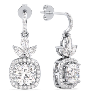REYES – boucles d'oreilles pendantes en or 14 carats certifiées GRA pour femmes, prix de gros, cadeaux de luxe pour anniversaire de mariage, bijoux fins - Product Image 1
