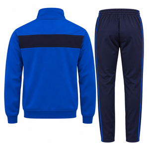 Men's Custom Blue Black Tracksuit Set Full Zip <b>Sports</b> Jacket and <b>Trousers</b> Two Piece Athletic Training Suit - Product Image 2