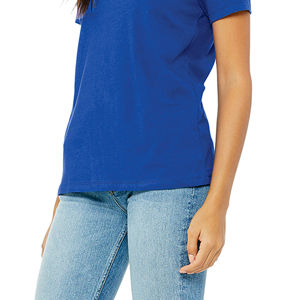 Camiseta de Cuello en V para Mujer, Hecha a Medida, de Alta Calidad, Ajustada, Tejida, Ligera, Cómoda, Moderna, Lisa, Teñida, Informal, para Verano - Product Image 5