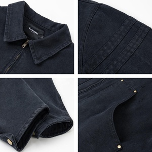 Customized OEM Cleanfit Washed Distressed <b>DUCK</b> Canvas Waterproof Heated Breathable Quick Dry Winter Solid Streetwear Work <b>Jacket</b> - Product Image 4