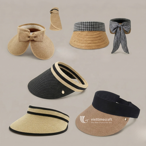 Sombrero de Paja con Visera, Estilo Y2K, Plegable, para Playa y Deportes, con Lazo y Detalles a Cuadros, para Mujer, Verano, Aire Libre - Product Image 6