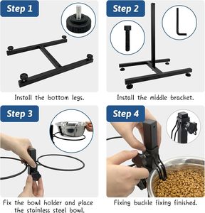 Customized Logo Prices Available H Shape Elevated <b>Raised</b> Metal Stainless Steel High Portable Adjustable <b>Pet</b> Cat Dog Feeder <b>Bowl</b> - Product Image 4