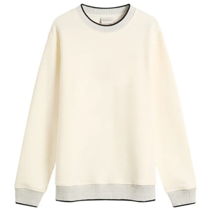 Suéter de punto personalizado para hombre, cuello redondo, estilo oversize, 350 gsm, corte regular, manga larga, color sólido, informal, para otoño. - Product Image 1