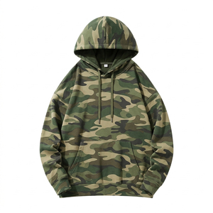 Sweat à capuche décontracté tendance à imprimé camouflage avec poche kangourou et cordon de serrage - Product Image 1