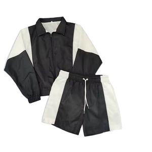 ชุดวอร์มกันลมแบบ unisex ขายดี พร้อมกางเกงขาสั้น เสื้อแจ็คเก็ตซิป และกางเกงจ็อกเกอร์เข้าชุด เหมาะสำหรับกีฬากลางแจ้งและสตรีทแวร์ MOQ ต่ำ - Product Image 5