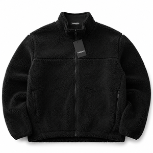 Chaqueta de Invierno con Capucha y Cremallera de Forro Polar Sherpa con Bolsillo Canguro, Bordada, Impresión Digital Personalizada, Color Negro, Superventas 2026 - Product Image 1
