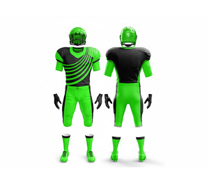 Maillots de football américain respirants, ensemble uniforme complet, sublimation personnalisée |   Tenue de football d'équipe |   Vêtements de sport en polyester respirant - Product Image 4