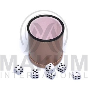 Gobelet à dés en cuir PU et cuir véritable personnalisé avec logo imprimé - Product Image 2