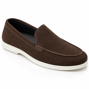 Mocassins en daim marron pour hommes, chaussures de marche à enfiler, bout rond, décontractées, pour tous les jours - Product Image 1