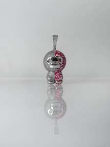 Collar de joyería al por mayor de plata S925 con incrustaciones de moissanita microincrustada, colgante de mono animal y gafas esmaltadas, estilo Hip Hop Iced Out - Product Image 4