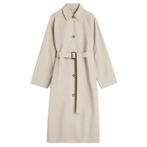Gabardina Larga Negra para Mujer, con Cuello Mao, Estampada, Transpirable, con Forro de Poliéster, para Invierno - Product Image 1