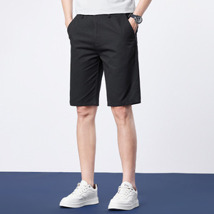 Pantalones Cortos Chino de Algodón Transpirable para Hombre, Color Sólido, Clásicos, Casuales, para Verano, con Lazos para Cinturón y Cierre de Botón para Comodidad Diaria - Product Image 3