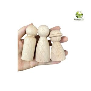 Muñecas de Madera Natural para Colorear, Manualidades Educativas para Niños y Decoración Hecha a Mano - Product Image 5