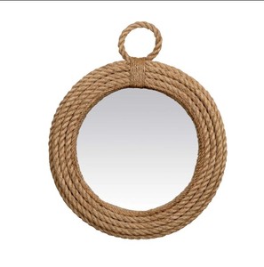 Rope <b>Frame</b> Wall <b>Mirror</b> – Round Nautical Decorative <b>Mirror</b> for Living Room, Bedroom & Coastal Home Decor - Product Image 1