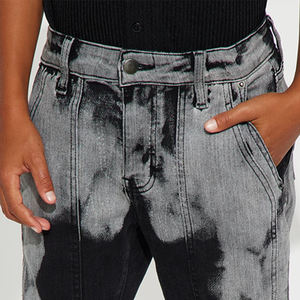 Pantalon pour garçons avec fermeture boutonnée et zip, logo personnalisé, design élégant 2026 / Pour acheteurs en gros avec effet dégradé et poches latérales - Product Image 4