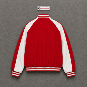 Nouvelle veste universitaire rouge légère, décontractée, avec fermeture éclair sur le devant, en polaire, coupe régulière et décontractée, style streetwear, qualité premium. - Product Image 6
