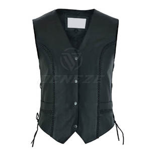 Chaleco de cuero para hombre de alta calidad OEM, hecho a medida, chaleco de cuero para hombre de alta calidad, muy vendido. - Product Image 4