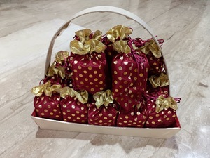 Silk Border Organza Drawstring Pouch Casual Eco-Friendly Christmas Gift Bag - Product Image 5