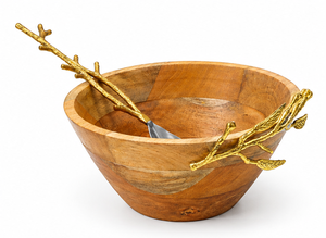 Bol de luxe en bois fait à la main avec tige décorative en laiton Bol en bois Offre Spéciale de style moderne grand pour la maison, l'hôtel et la fête - Product Image 2