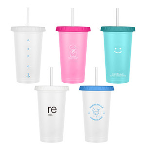 Venti Rooftop Cold Tumbler 700ml Plastic Durable PP Drinking Ice <b>Cup</b> For Iced Coffee <b>With</b> Flat <b>Lid</b> <b>And</b> Reusable <b>Straw</b> - Product Image 3
