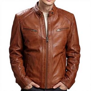 Veste en cuir de veau véritable acceptable de tailles personnalisées couleurs personnalisées écologiques veste Partyware en cuir pur personnalisée OEM ODM - Product Image 3