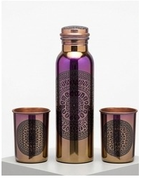 ขวดน้ำทองแดงพิมพ์ลายอารบิกแบบสองสี รุ่นรามโบ ของขวัญแจกฟรี - Product Image 1