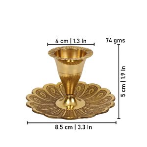 Antique <b>Brass</b> Candle <b>Holder</b> Stand Vintage Elegant Decorative Tabletop <b>Candlestick</b> for Home Festive Decor - Product Image 2