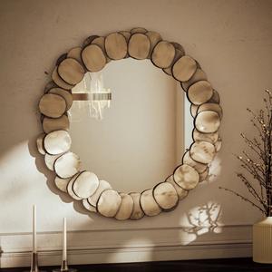 Miroir décoratif mural en forme de disque doré industriel - Grande plaque métallique circulaire - Product Image 6