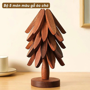 Protector de Mesa de Madera Natural Ecológico con Diseño Navideño, Forma Personalizada, Resistente al Calor, para Platos Calientes, Cocina y Comedor - Product Image 4