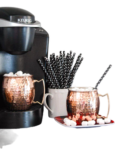 Hammered copper mug set garden pathway beverage <b>cups</b> <b>reusable</b> premium cocktail mugs durable serving - Product Image 1