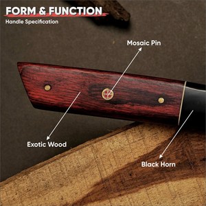 Cuchillo de Chef de Acero Damasco Hecho a Mano de 12 Pulgadas con Mango de Madera, el Mejor Proveedor de Cuchillos de Cocina de Acero Inoxidable Hechos a Mano - Product Image 4