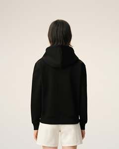 Men's <b>Black</b> Hooded Sweatshirt Oversized Fit Cotton Knitted Zipper Front <b>Heart</b> Embroidery Casual Summer Wear Customized Colors - Product Image 2