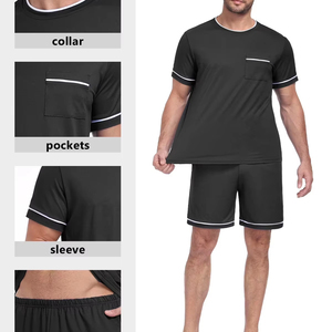 ชุดเซ็ตผู้ชายไซส์ปกติแบบยืดได้ ไซส์พลัส สไตล์ไฮสตรีท ชุดกีฬาผู้ชาย ลายพิมพ์เรียบ กันลม เหมาะกับทุกฤดูกาล - Product Image 1